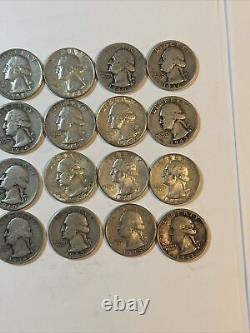 $10 Face Value Washington Quarters 90% Silver Roll 40 Coin (Random Dates)