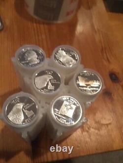 $10 Roll, (40 Coins) Proof Silver Statehood Quarters, Mixed Issues