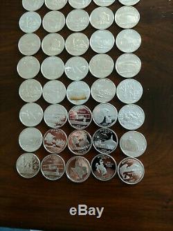 $10 Roll, (40 Coins) of Proof Silver Statehood Quarters, Mixed States 2001-2007