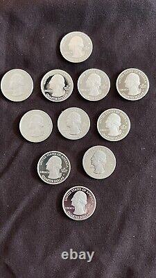 (11) 2012 S Silver Proof Atb Quarters (1 Ak. 4, Nm, 2 Pr, 4 Me)