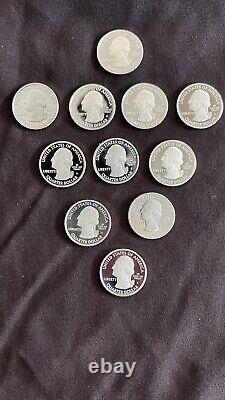 (11) 2012 S Silver Proof Atb Quarters (1 Ak. 4, Nm, 2 Pr, 4 Me)