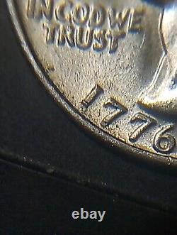 1776-1976 Bicentennial Quarter, No Mint Mark, Touching Ame At &Ar Dub Dy Ex Finger