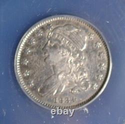 1834 Capped Bust Silver 25C Quarter ANACS AU55 No Motto Rare