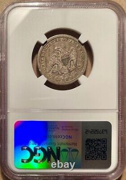 1847 NGC VF35 Liberty Seated Quarter 25c MPD FS-301