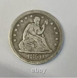 1850 Seated Liberty Quarter 25c Tough KEY Date CH VF/XF Great Coin
