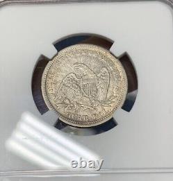 1853 25c Arrows & Rays Seated Liberty Quarter NGC XF40 Toned