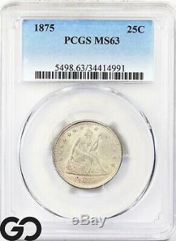1875 PCGS MS 63 Seated Liberty Quarter PCGS Mint State 63 Tougher This Nice