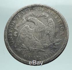 1875 UNITED STATES US Silver SEATED LIBERTY Quarter Dollar Coin w EAGLE i80166