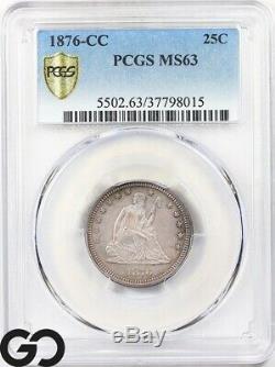 1876-CC PCGS MS 63 Seated Liberty Quarter PCGS Mint State 63 Collector Date