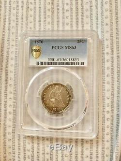 1876 PCGS MS 63 Seated Liberty Quarter PCGS Mint State 63 Collector Date