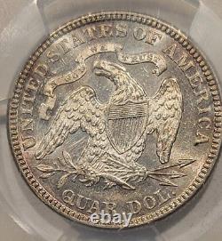 1876 Seated Liberty Quarter Almost Uncirculated PCGS AU 58