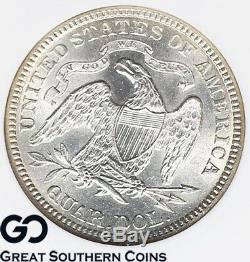 1891 NGC MS-63 Seated Liberty Quarter Mint State 63 Premium Quality, Blazer