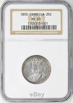 1893 Isabella Commemorative Silver Quarter NGC MS-63 Mint State 63