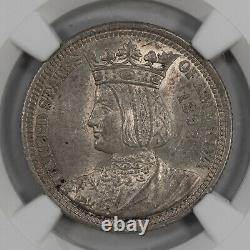 1893 Isabella Silver Commemorative Quarter 25c Ngc Ms 62 Mint State Unc (058)