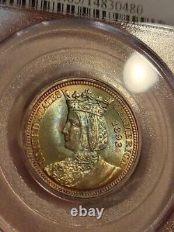 1893 Isabella Silver Commemorative Quarter PCGS MS65 -MONSTER ORIGINAL TONING