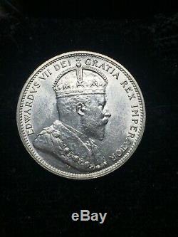1902H Canada Silver 25 Cents Quarter Dollar Coin Mint State Uncirculated