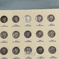 1916-1945 Mercury Dimes Complete Set 72 Coins. Conditions AG, G, VG & EF