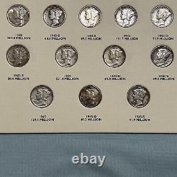 1916-1945 Mercury Dimes Complete Set 72 Coins. Conditions AG, G, VG & EF