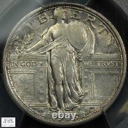 1916 Standing Liberty Silver Quarter 25C Almost Uncirculated PCGS AU 50