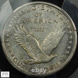 1916 Standing Liberty Silver Quarter 25C Almost Uncirculated PCGS AU 50