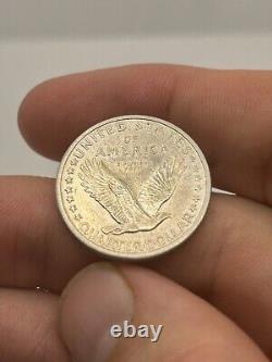 1917-D Type 1 Standing Liberty Quarter Looks AU+ FH! Very Rare Type Coin