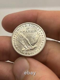 1917-D Type 1 Standing Liberty Quarter Looks AU+ FH! Very Rare Type Coin