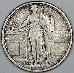 1917-D United States Standing Liberty Quarter 25c VF Very Fine Type 1