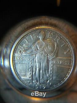 1917 Type 1 Standing Liberty Silver Quarter BU Full Head United States Coin