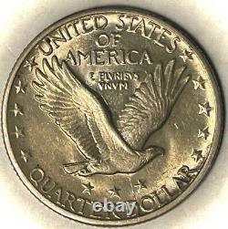 1917-d Standing Liberty Quarter Type-2 Mint State FH, Semi Rare Variety, Unc