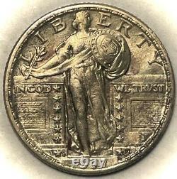 1917-d Standing Liberty Quarter Type-2 Mint State FH, Semi Rare Variety, Unc