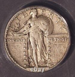 1923-S Standing Liberty Quarter, ANACS 40, Scarce date and grade