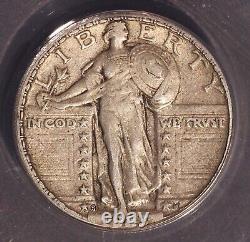 1923-S Standing Liberty Quarter, ANACS 40, Scarce date and grade