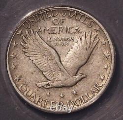 1923-S Standing Liberty Quarter, ANACS 40, Scarce date and grade