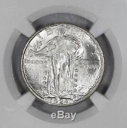 1924 D Standing Liberty Quarter 25c Ngc Certified Ms 64+ Mint State Plus (010)