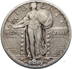 1925 Standing Libery Silver Quarter Dollar 25 Cents US United States Coin i66936