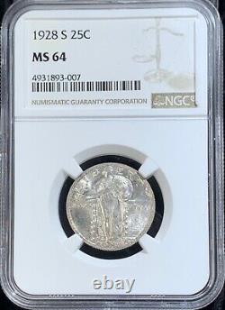 1928-S Standing Liberty Silver Quarter NGC-64