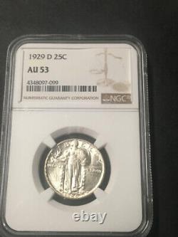 1929-D -Standing Liberty Quarter NGC AU -53