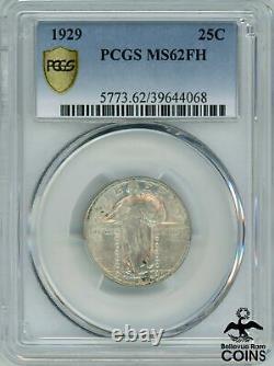 1929 United States Standing Liberty 25c Silver Quarter Coin PCGS MS62 FH