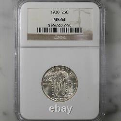 1930 Standing Liberty 25C NGC Certified MS64 United States Minted Silver Quarter