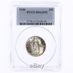 1930 Standing Liberty 25C PCGS Certified MS63 FH Mint State Full Head US Quarter