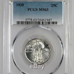 1930 Standing Liberty 25C PCGS Certified MS63 Mint State Silver Quarter Coin