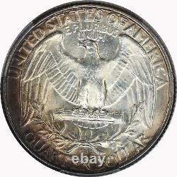 1932-P PCGS 25C Silver Washington Quarter Dollar Mint State MS63 Rainbow Toned