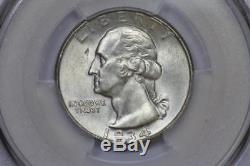 1934 D Silver Washington Quarter MS63 Heavy Motto PCGS United States Mint Coin