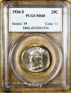 1936-S PCGS MS65 Washington Quarter