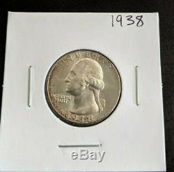 1938 Uncirculated Washington Quarter Mint State Silver 90% -Rare-