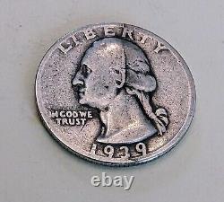 1939 Die Crack Ear Rim 25 Cent Washington Quarter Coin Error Rare Find