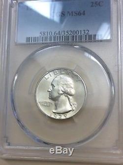 1939 S Silver Washington Quarter MS64 PCGS mint state gem