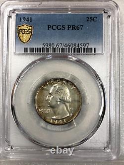 1941 Silver Proof Washington Quarter PCGS PR67 Gold Shield