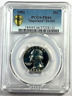 1952 PCGS PR66 Superbird FS-901 Washington Quarter