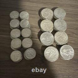 1964 D 90% Silver Lot Of 40 Quarters And 50 Dimes Very Clean